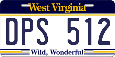 WV license plate DPS512