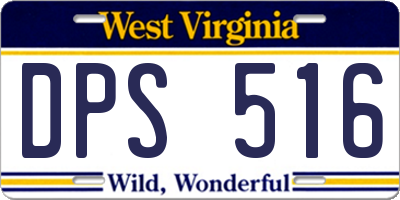 WV license plate DPS516
