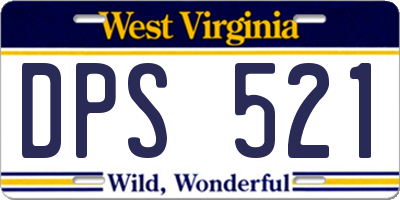 WV license plate DPS521