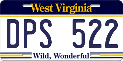 WV license plate DPS522