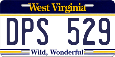 WV license plate DPS529
