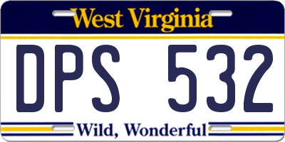 WV license plate DPS532