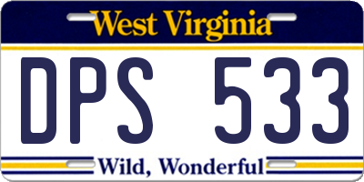 WV license plate DPS533