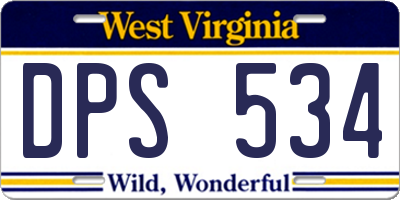WV license plate DPS534