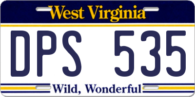 WV license plate DPS535