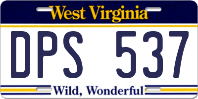 WV license plate DPS537