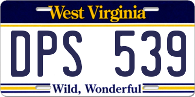 WV license plate DPS539