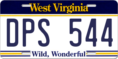 WV license plate DPS544