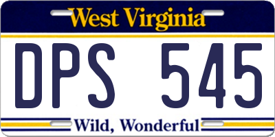 WV license plate DPS545