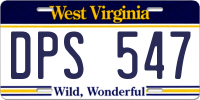 WV license plate DPS547
