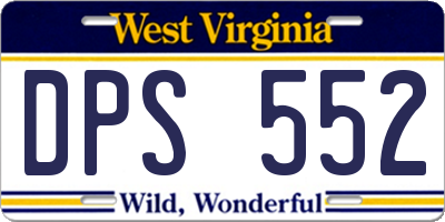 WV license plate DPS552