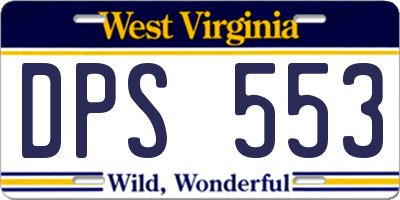 WV license plate DPS553