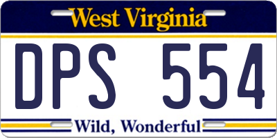 WV license plate DPS554