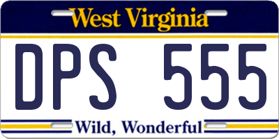 WV license plate DPS555