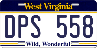 WV license plate DPS558