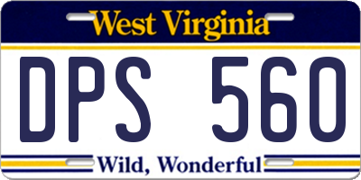 WV license plate DPS560