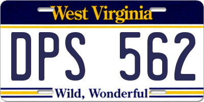 WV license plate DPS562