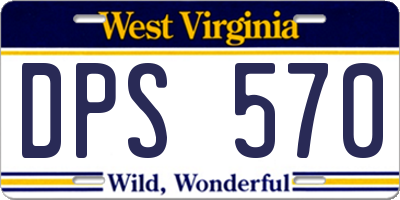 WV license plate DPS570
