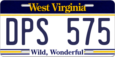 WV license plate DPS575