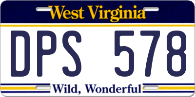 WV license plate DPS578