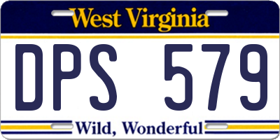 WV license plate DPS579