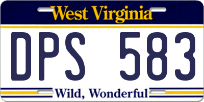 WV license plate DPS583