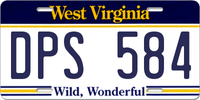 WV license plate DPS584