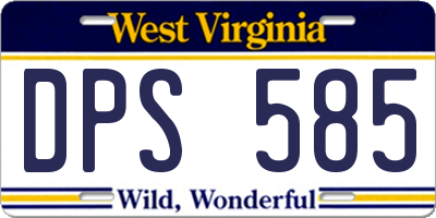 WV license plate DPS585