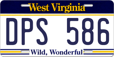WV license plate DPS586