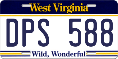 WV license plate DPS588