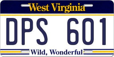 WV license plate DPS601