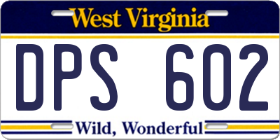 WV license plate DPS602