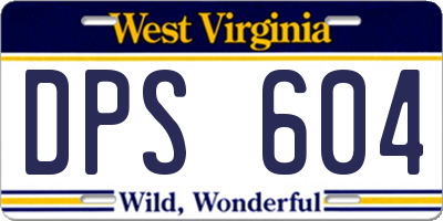 WV license plate DPS604