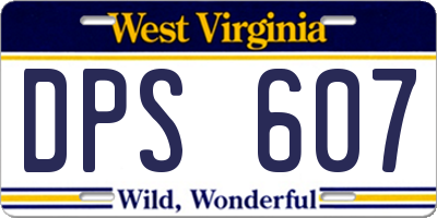 WV license plate DPS607