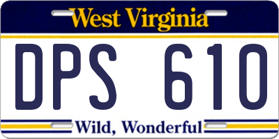 WV license plate DPS610