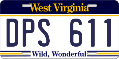 WV license plate DPS611