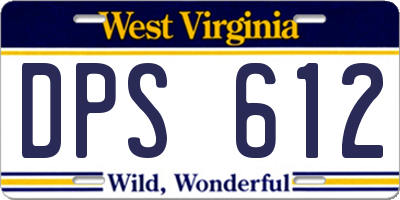 WV license plate DPS612