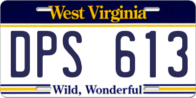 WV license plate DPS613