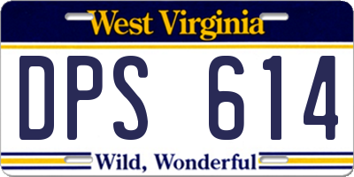 WV license plate DPS614