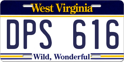 WV license plate DPS616