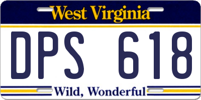 WV license plate DPS618