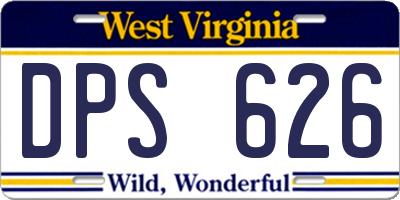 WV license plate DPS626