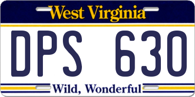 WV license plate DPS630