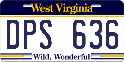 WV license plate DPS636