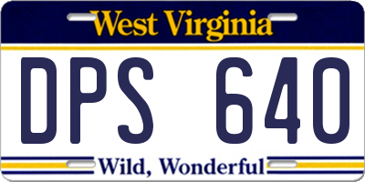 WV license plate DPS640