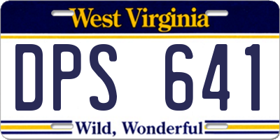 WV license plate DPS641