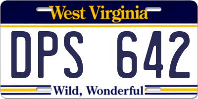 WV license plate DPS642