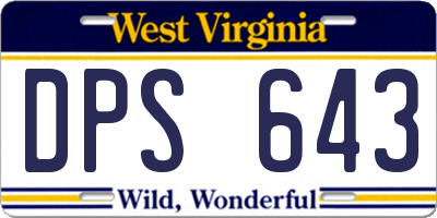 WV license plate DPS643