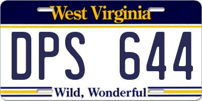 WV license plate DPS644