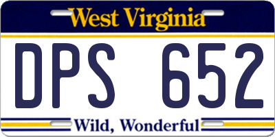 WV license plate DPS652